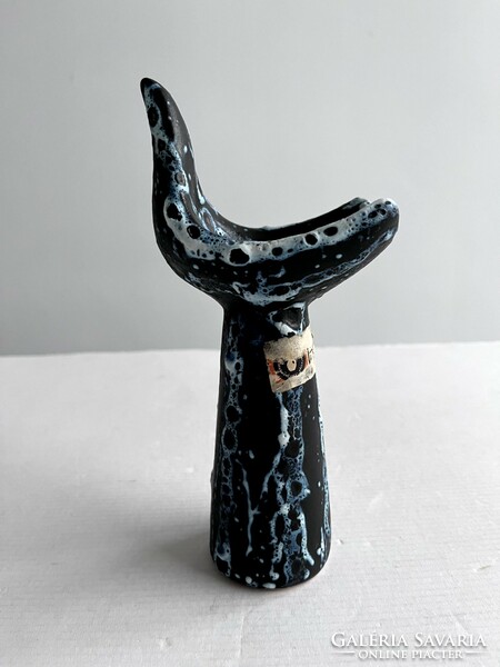 Retro, vintage Luria Vilma: ceramic bird, candle holder with the label of an applied arts company