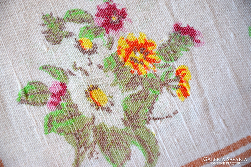 Old folk painted tablecloth linen linen tablecloth tablecloth 130 x 130