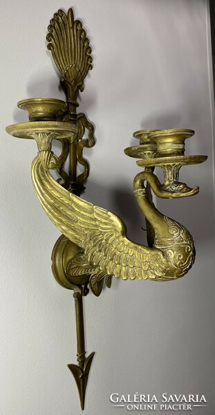 Empire wall arm candle holder pair