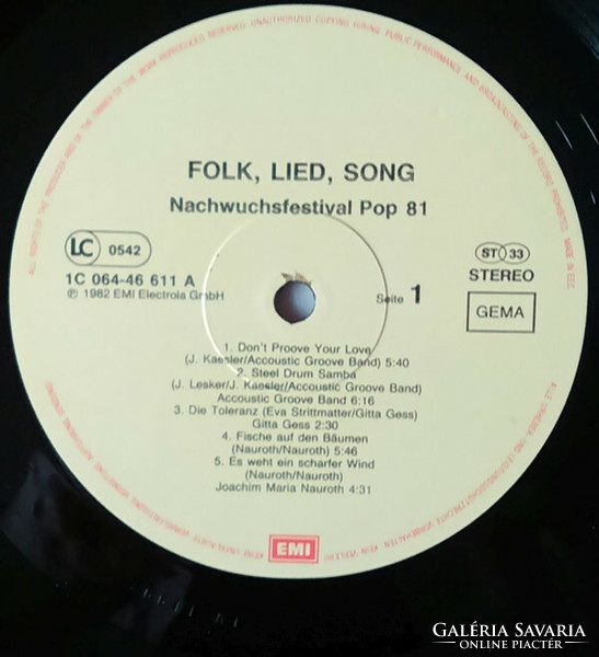Various - Folk, Lied, Song / Nachwuchsfestival Pop 81 (LP)