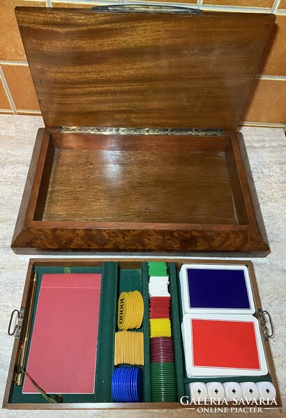 Art deco game box with silver