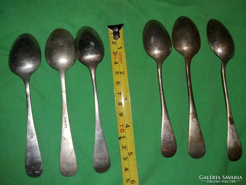 Antique silver-plated alpaca tea spoon set of 6 in one cutlery according to the pictures 22.