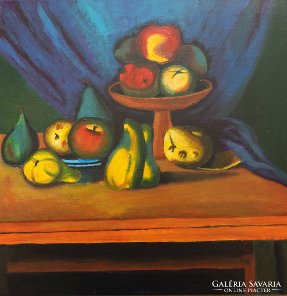 Acrylic copy of Orbán's Still Life with Fruits painting