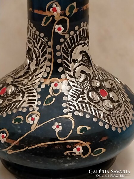 Vízipipa alj, kék üveg rátéttel.