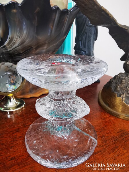 Finnish ice glass candle holder