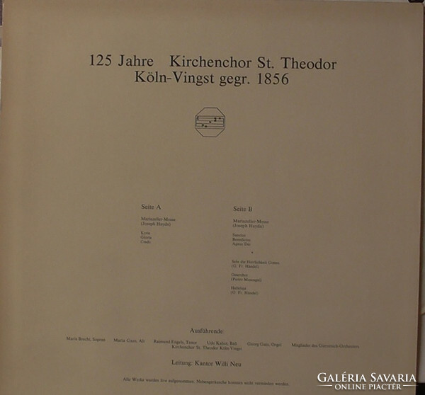 Kirchenchor St.Theodor Köln-Vingst Gegr. 1856 - 125 Jahre (LP, Album)