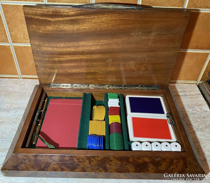 Art deco game box with silver