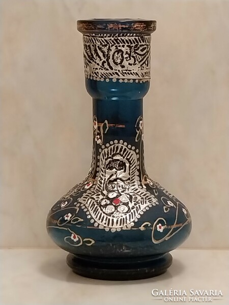 Vízipipa alj, kék üveg rátéttel.