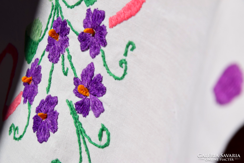 Antique old violet folk traditional large linen linen large tablecloth tablecloth tablecloth set 145 x131