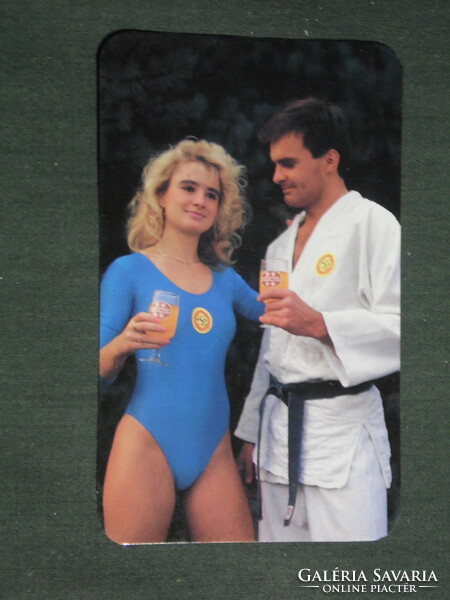 Card calendar, pearl soft drink, Pécs brewery, brewery, erotic female model, 1987, (3)