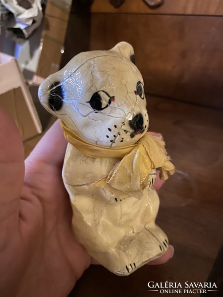 Antique porcelain dog with chocolate inside