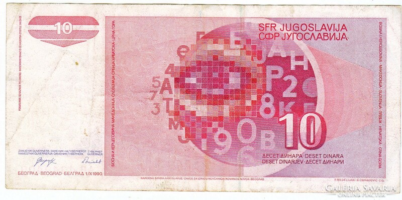Jugoszlávia 10 dinár 1990 FA