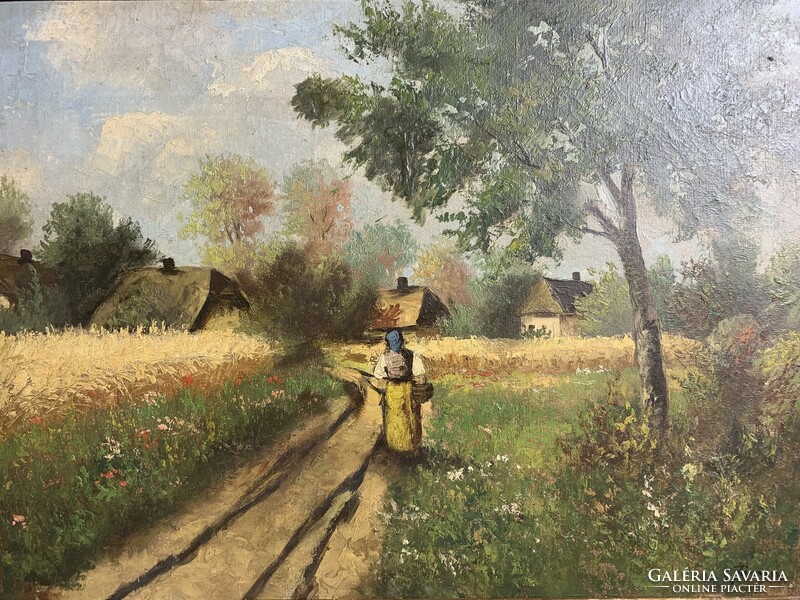 Signed Jánossy, oil on canvas painting, 50 x 70 cm.
