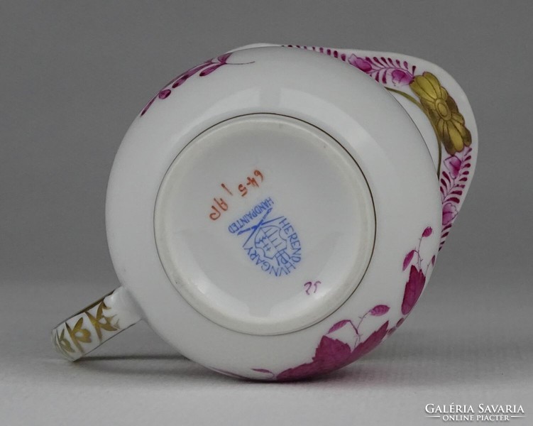 1P547 Régi lila Apponyi mintás Herendi porcelán tejszínes kiöntő