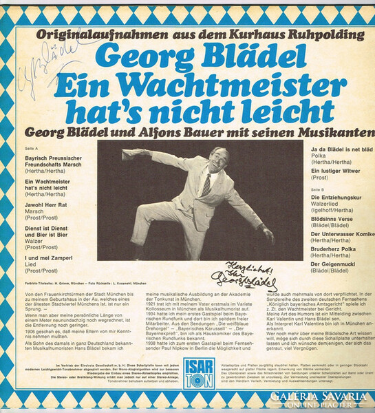 Georg Blädel - Georg Blädel - Ein Wachtmeister Hat's Nicht Leicht (LP, Album)