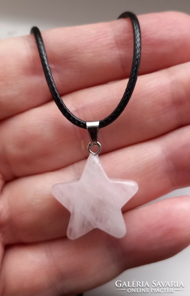 Natural rose quartz star necklace.