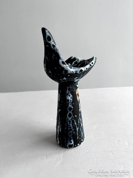 Retro, vintage Luria Vilma: ceramic bird, candle holder with the label of an applied arts company