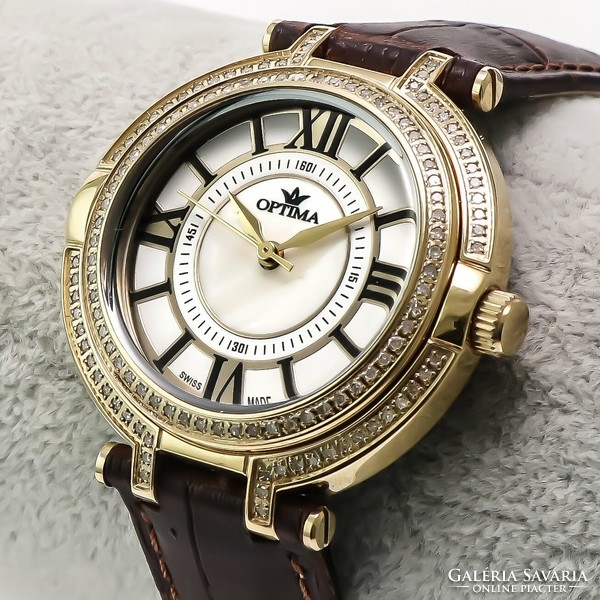 Optima swiss diamond is a beautiful and special watch decorated with 120 real white diamonds