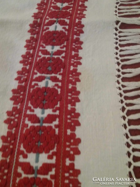 Old, home-woven linen tablecloth, 80x58