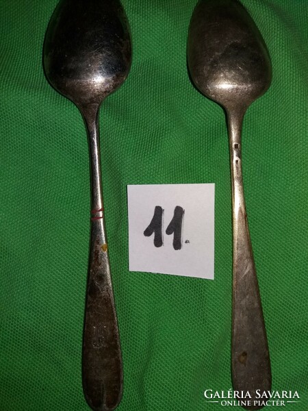 Antique silver-plated alpaca spoon set of 2 - cutlery in one, according to the pictures 11.