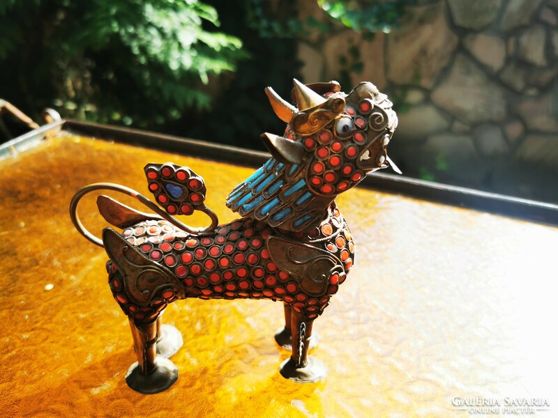 Old Chinese fire enamel fo dog