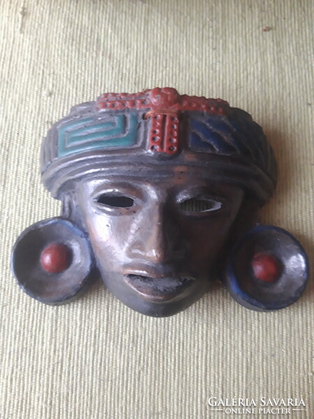 Mayan terracotta mask wall decoration - Central America