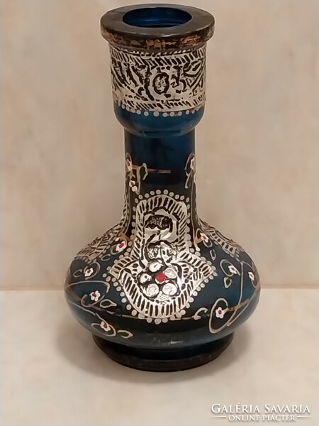 Vízipipa alj, kék üveg rátéttel.