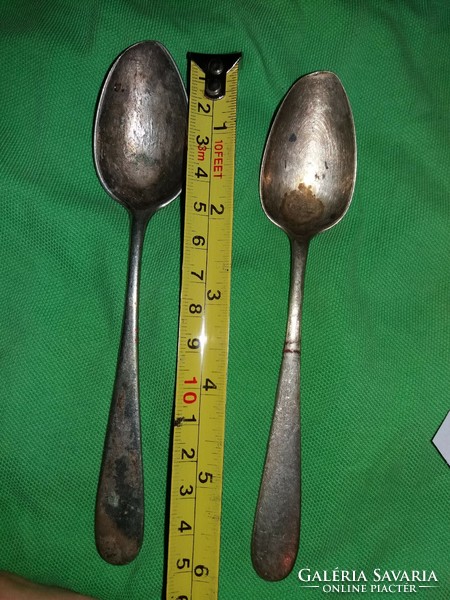 Antique silver-plated alpaca spoon set of 2 - cutlery in one, according to the pictures 11.