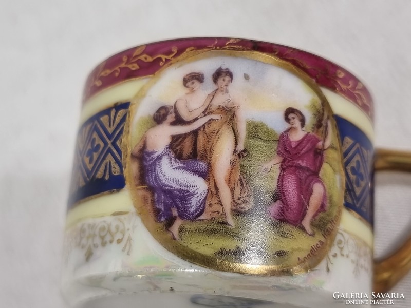 Epiag porcelán csésze/felülbélyegzett cseh Altwien jelöléssel,XX.szd közepe körül. Angelica Kaufmann