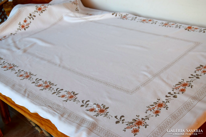 Old painted tablecloth cotton tablecloth tablecloth fun floral 150 x 106