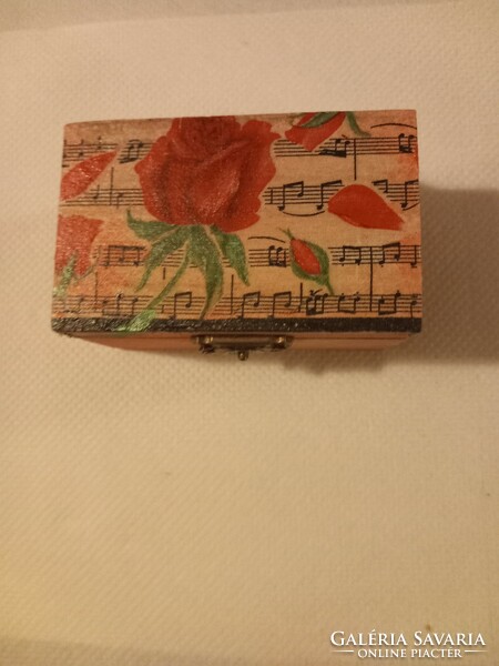 Handcrafted mini wooden box for sale with decoupage technique