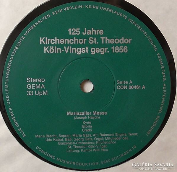 Kirchenchor st. Theodor Köln-vingst gegr. 1856 - 125 Jahre (lp, album)