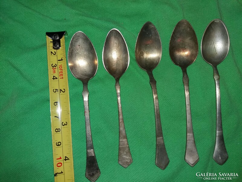 Antique silver-plated alpaca tea spoon set of 5 in one cutlery according to the pictures 15