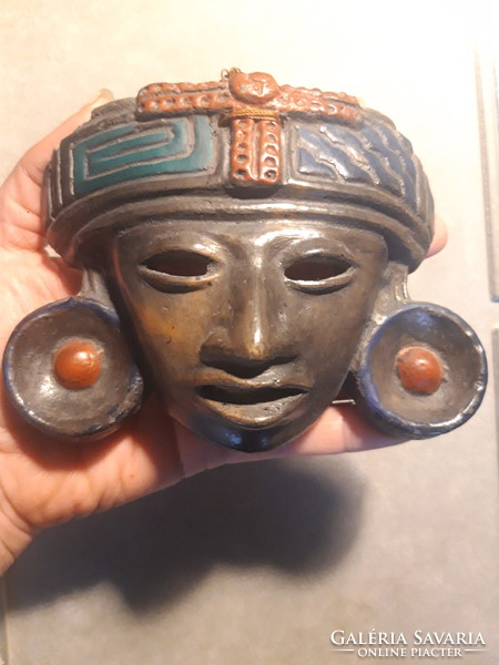 Mayan terracotta mask wall decoration - Central America