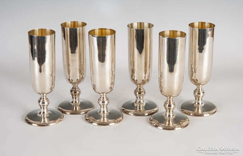 Silver 6-piece glass set / champagne glass set