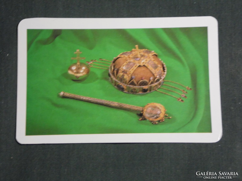 Card calendar, picture shop Budapest, Hungarian Holy Crown, 1987, (3)