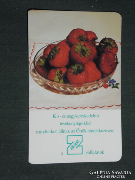 Card calendar, green fruit vegetable company, strawberry, 1987, (3)