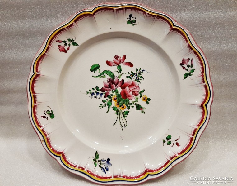 Antik strasbourg-i fajansz tányér 19. sz.