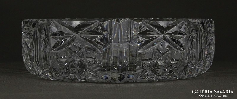 1P551 old polished crystal ashtray 16 cm