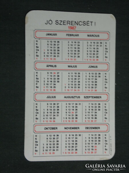 Card calendar, Mecsek ore mining company, newspaper, Pécs, drilling master, 1987, (3)
