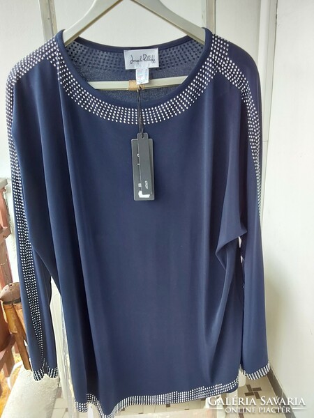 Ribkoff brand, dark blue, beautiful casual top with silver decoration.