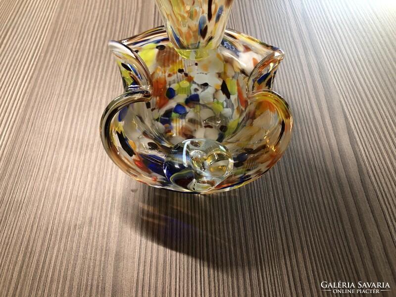 Üveg hamutál, váza, dekorációs dísz
