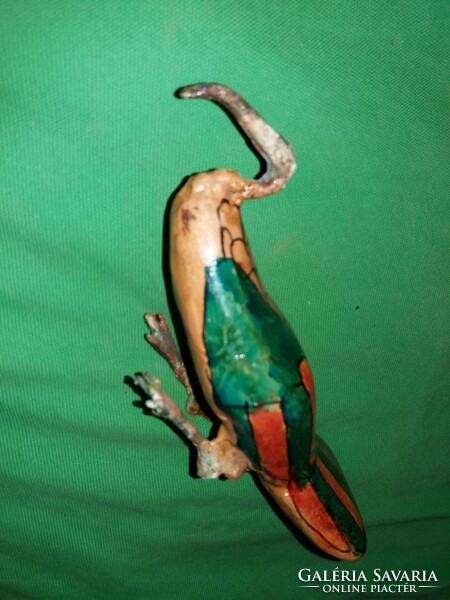 Antique Egyptian hand-carved painted copper + wooden ibis thot statue 20 cm as shown in the pictures