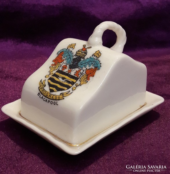English porcelain butter holder, shelf decoration (l2026)