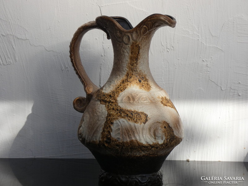 Dumler & Breiden 21-46 Fat Lava Glazed Floor Vase 1970 Vintage West German Floor Vase Carafe