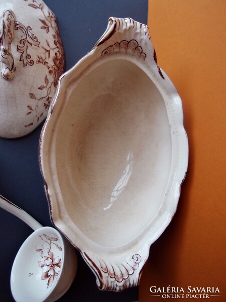 Antique earthenware sauce bowl