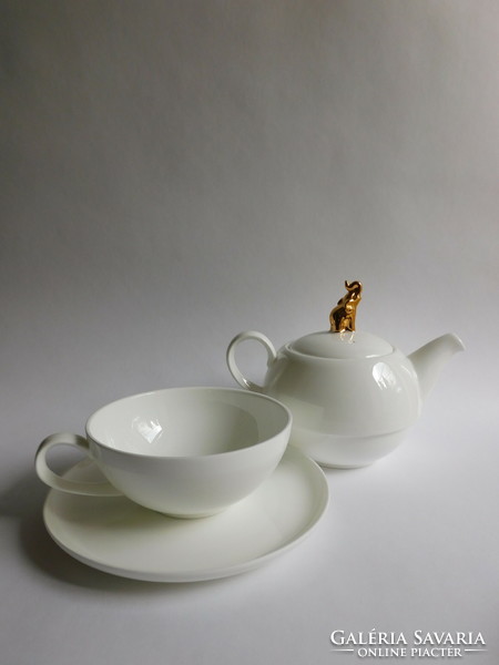 Modern single tea set with elephant handle