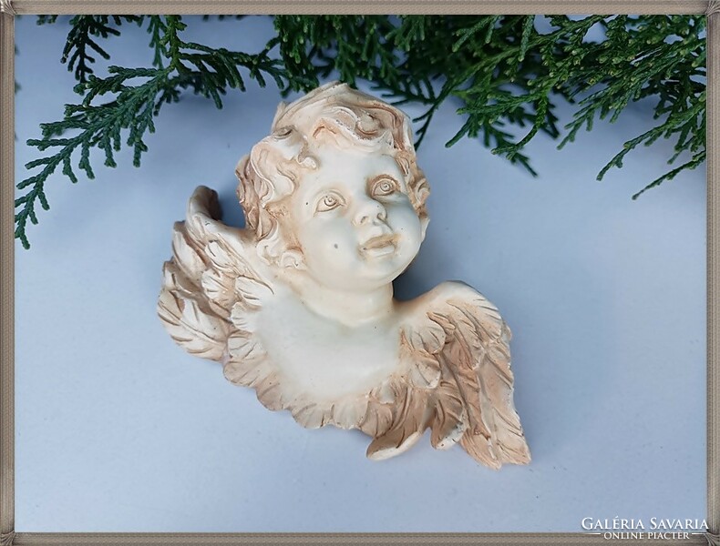 Hand-painted solid resin angel face, wall decoration