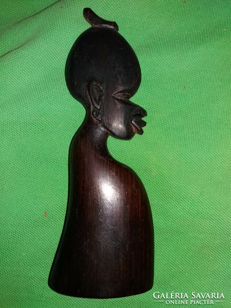 Antik Afrika fából faragott ében szakrális szobor büszt 17 cm a képek szerint