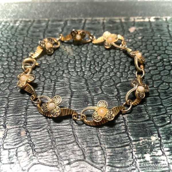 24K gold-plated damascene bracelet, vintage damascene Toledo Spanish jewelry bangle bracelet